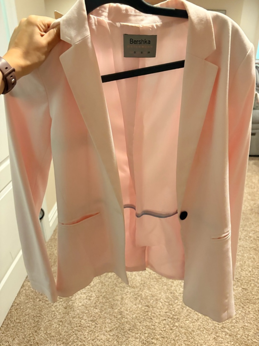 Bershka Pastel Pink Tailored Blazer